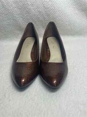 Vintage Cabrizi Copper Woman’s Kitten heel lizard skin print retro chic classy